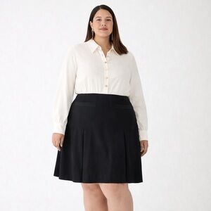 J. Crew button front crepe shirt dress in ivory black gold - 24 nwt